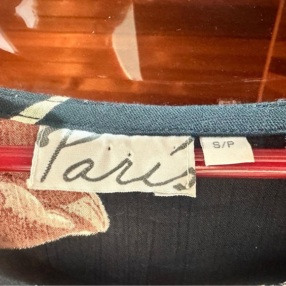 Navy Vintage Paris Brand Floral Maxi Dress - Small - Picture 4 of 6